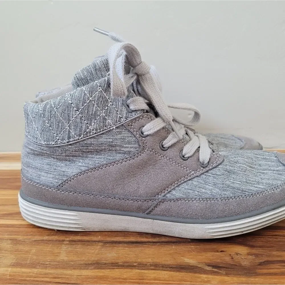 Union Bay Sneaker Mens 8- EUR 41‎ High Top Gray Lace up Comfort Casual